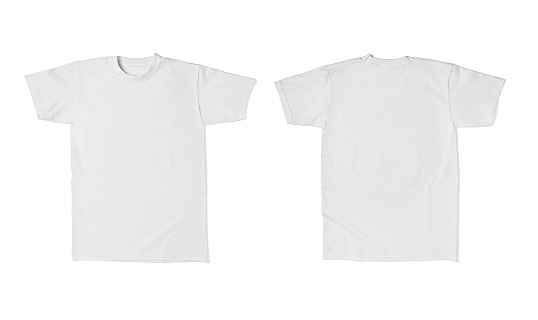 White T Shirt Template Cotton Fashion Stock Photo - Download Image Now - iStock