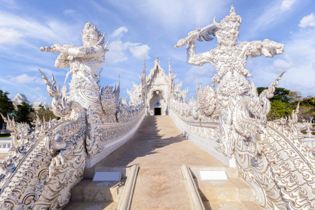 White Temple, Wat Rong Khun in Chiang Rai Province, Thailand stock photo