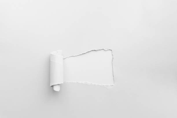White torn paper stock photo