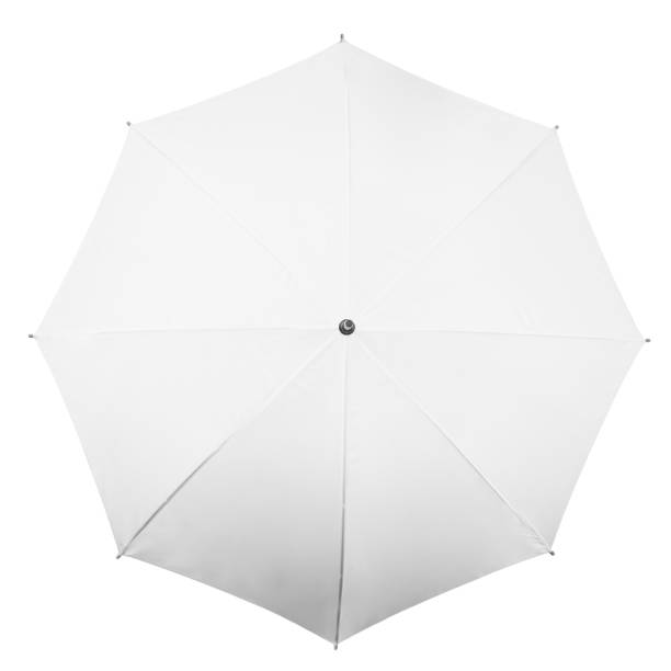 vitt paraply på vit bakgrund - parasol bildbanksfoton och bilder