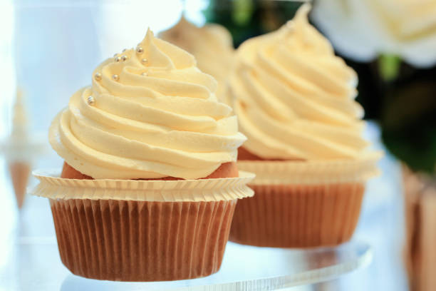 White Vanilla Cupcakes White Vanilla Cupcakes cute turkey cupcakes stock pictures, royalty-free photos & images