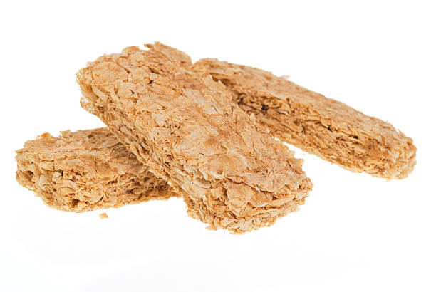 Whole grain wheat biscuits breakfast cereal stock photo