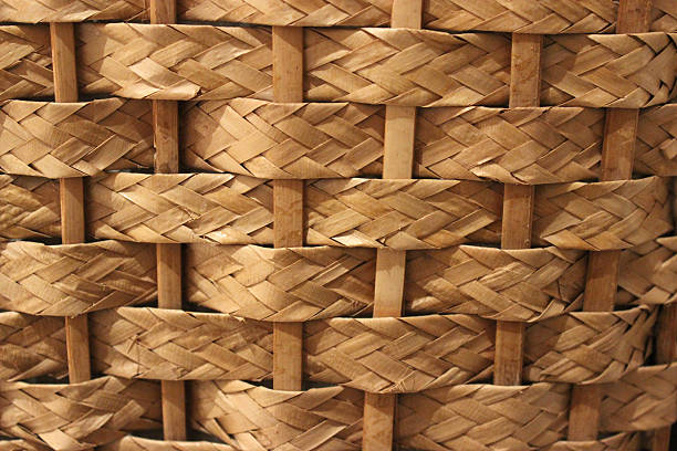 Wicker golden straw texture stock photo