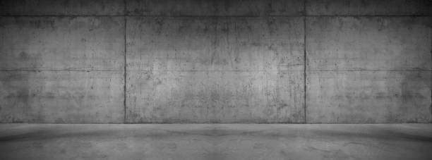 mur de fond large béton avec plancher pour composer - mur beton photos et images de collection
