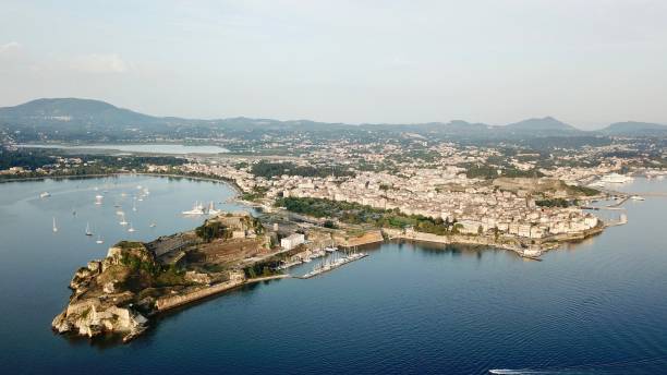 Wider View of Corfu City stock photo