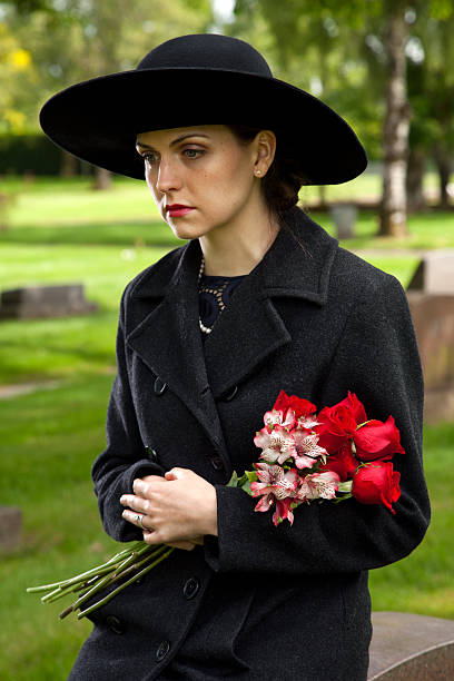 Widow Grieves stock photo