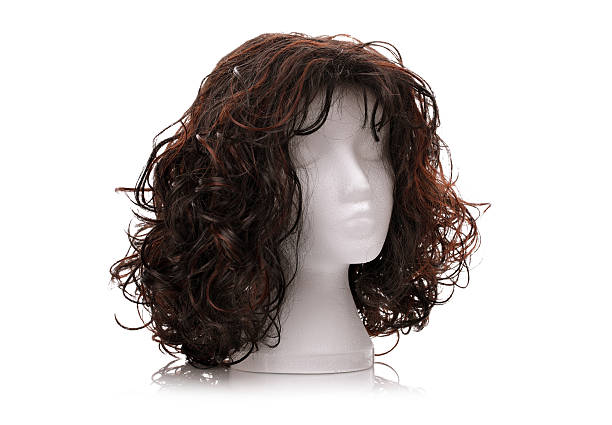 Wig Wig on polystyrene mannequin foam head wig stock pictures, royalty-free photos & images