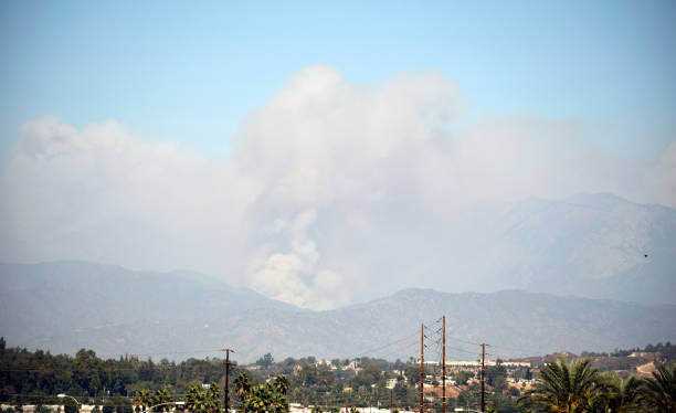 A Wildfire in the SoCal Mountains stock photo