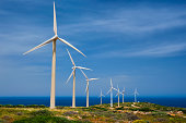 istock Wind generator turbines. Crete island, Greece 1341852434