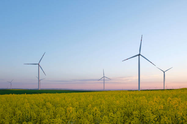 Wind turbine energy generator. Gree energy power stock photo