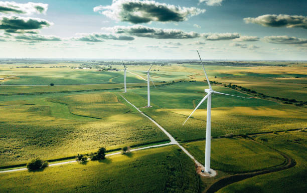 wind turbine in usa - ambiente imagens e fotografias de stock