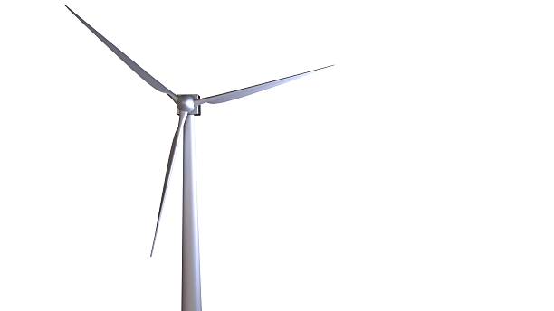 Wind turbine isolated on white 3d render stock photo