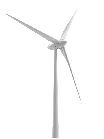 high-quality image of wind turbine. Isolated on white