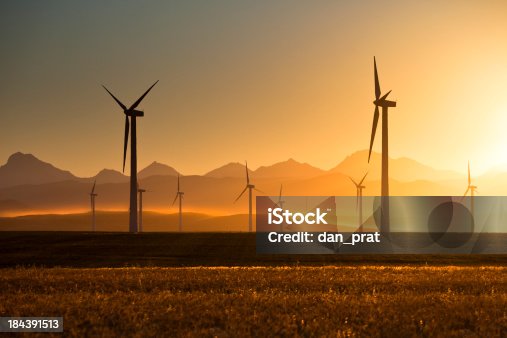 istock Wind Turbines at Sunset 184391513