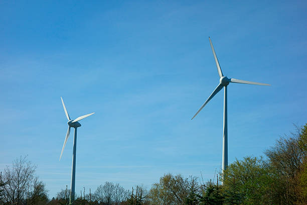 Wind turbines stock photo