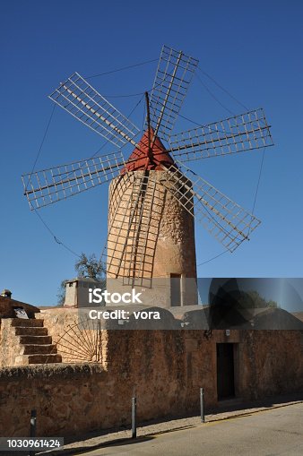 istock Windmill in Algaida, Mallorca 1030961424