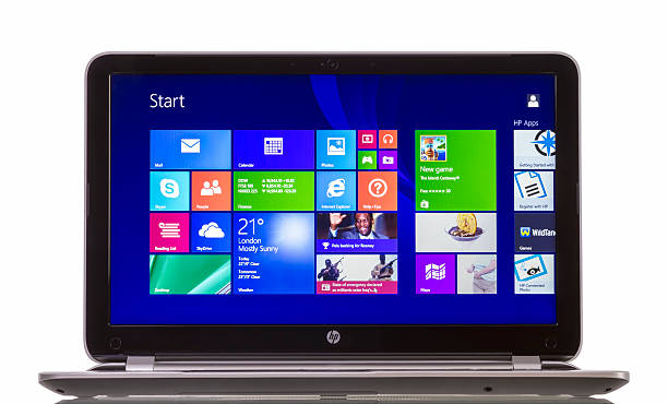 Windows 8.1 on HP Pavilion  Ultrabook stock photo