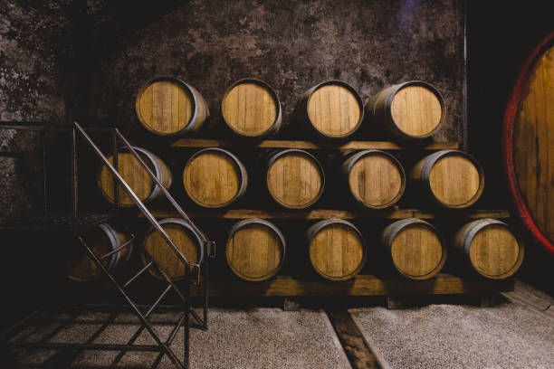 Wine Aging Process stock photo