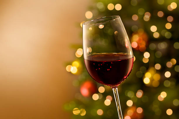 Wine at Christmas stock photo