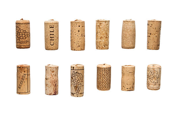 Wine corks Clipping paths included to all corks. Large group of different wine corks isolated on white background. cork stopper stock pictures, royalty-free photos & images