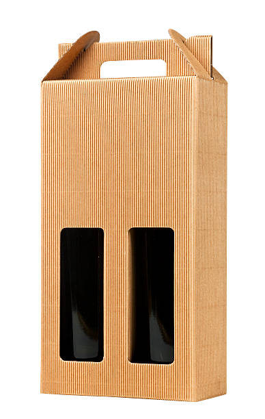 Wine gift box on white. stock photo