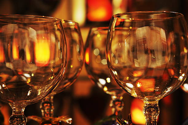 Wine Glass Gourmet Dining Restaurant stock photo