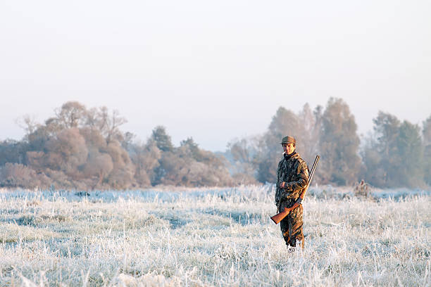 Winter hunting stock photo