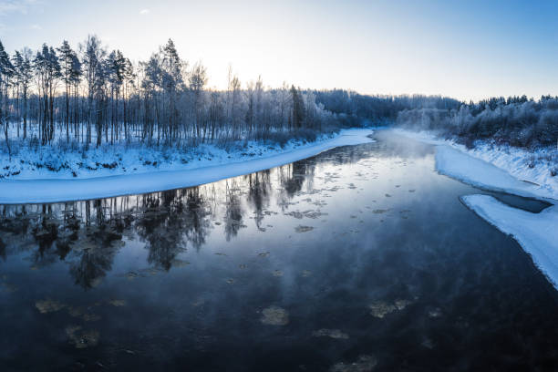 Winter in Gauja National Park, Latvia stock photo