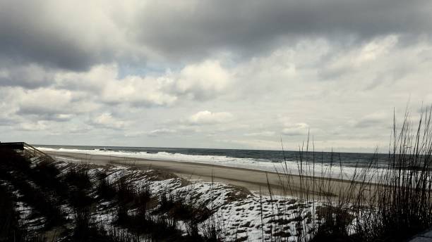 spiaggia dell'oceano invernale - de winter foto e immagini stock