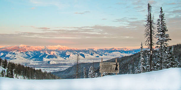 Winter on Teton Pass stock photo