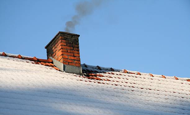 Winter roof stock photo