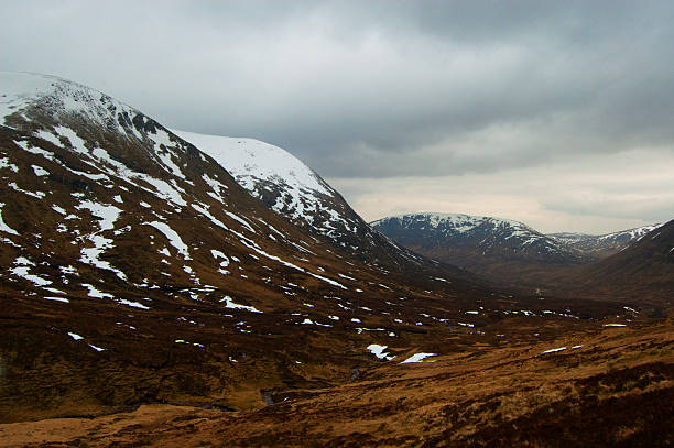 Winter scenery in Scottish Highlands stock photo