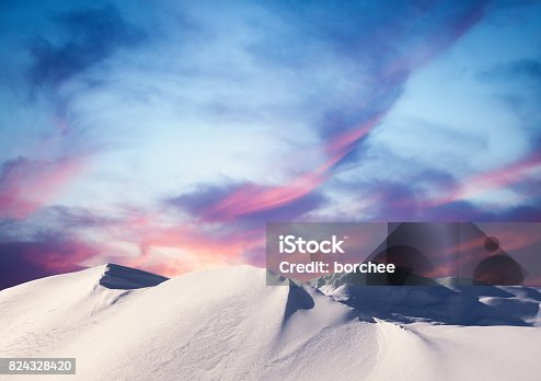 istock Winter Sunset In The Mountains 824328420