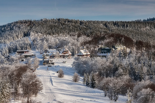 Winter view of Pustevny-Radhost from Czech Republic