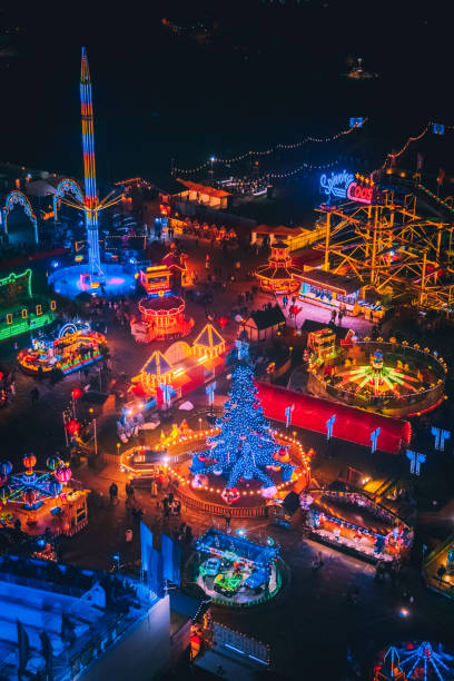 Winter Wonderland - Christmas themed amusement park in Hyde Park, London, UK stock photo