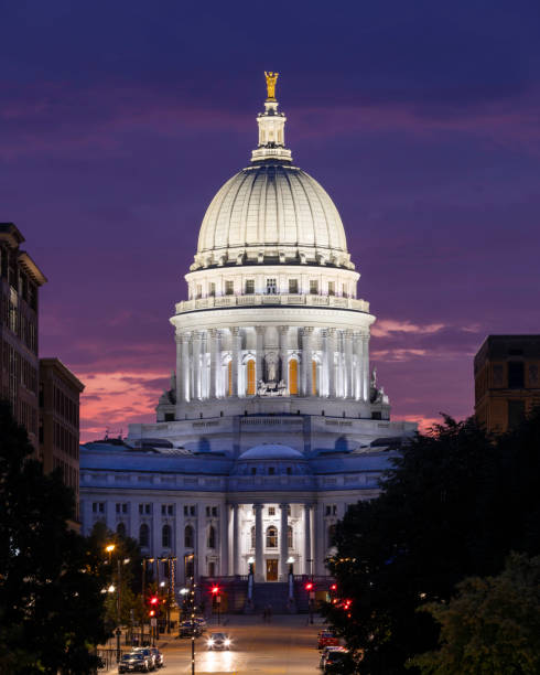 Wisconsin Capitol at Twilight stock photo