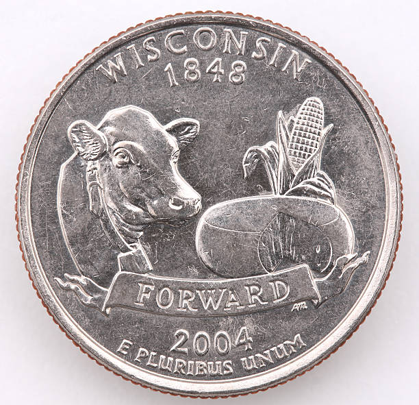 Wisconsin State Quarter stock photo