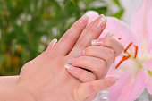 woman hands with beautiful nails.
