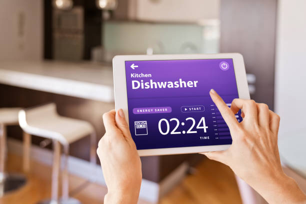 woman-controlling-dishwasher-with-a-digital-tablet-at-home-picture-id1251345063?k=6&m=1251345063&s=612x612&w=0&h=MBTuOwlwuLPsMX4lRwu_RgHFdMbInnxWsx6aSdhcpj4= A Guide For Your Smart Home Essentials. Benefits and Tips