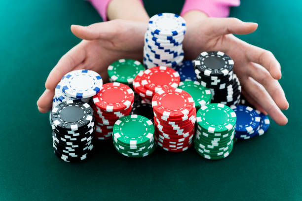 196 Pushing Poker Chips Stock Photos, Pictures &amp; Royalty-Free Images -  iStock