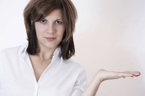 Woman Holding Hand Out Flat stock photo