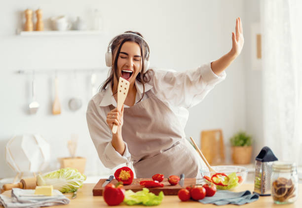 Woman is preparing the proper meal stock photo