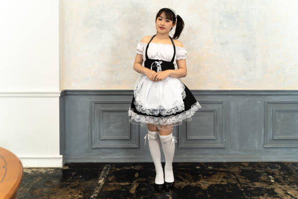Woman maid cosplay  french maid outfit stock pictures, royalty-free photos & images