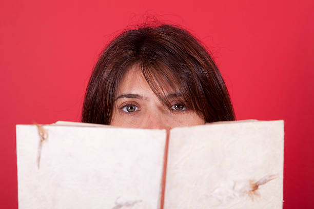 woman reading a book stock photo