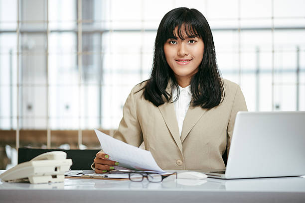 woman staff in office stock photo