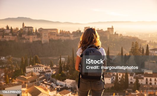 istock woman traveler in europa- Alhambra in Spain 1363398400