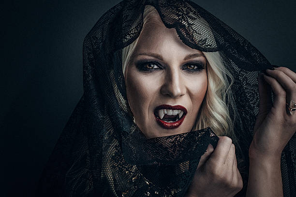 woman vampire creative make up for halloween - vampyr bildbanksfoton och bilder