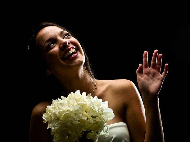 A woman with flowers dressed for a special night.  cute puerto rican girls stock pictures, royalty-free photos & images