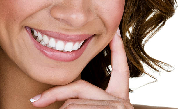 Woman with perfect teeth stock photo