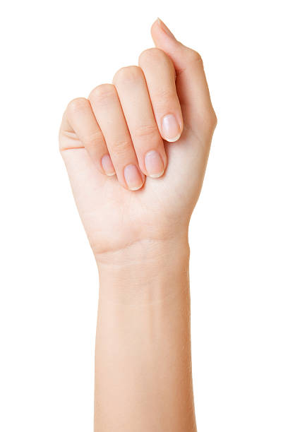 woman's hand on white background stock photo
